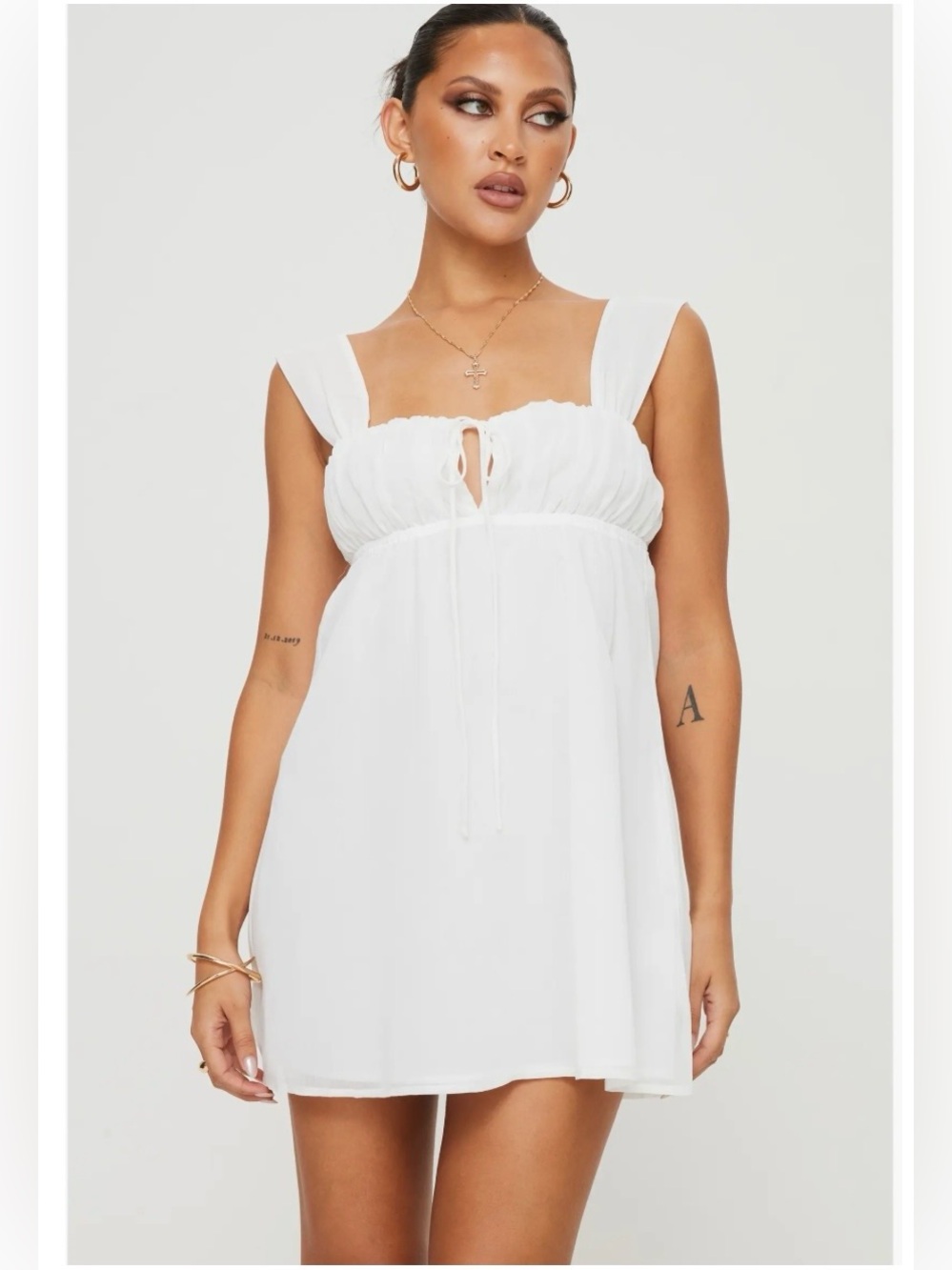 Princess Polly Mooney Mini White Babydoll Mini Dress